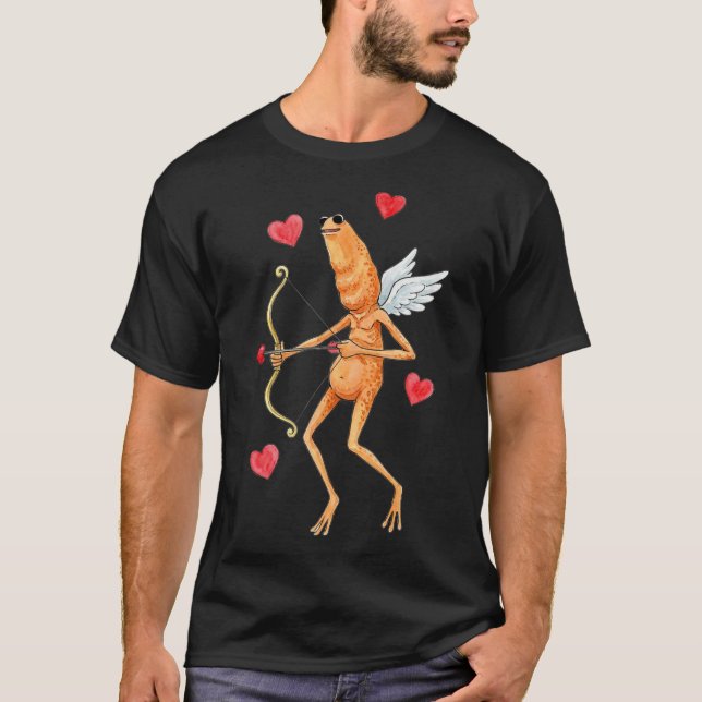 T-shirt Conception de mème de Cupidon de la Saint-Valentin (Devant)
