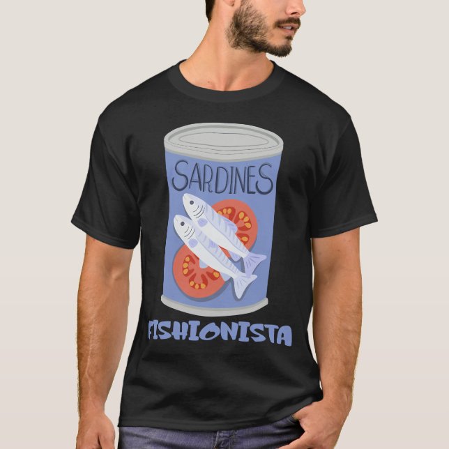 T-shirt Conception de mème drôle de mode de boîte de sardi (Devant)
