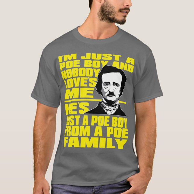 T-shirt Conception de mème drôle d'Edgar Allan Poe Je suis (Devant)