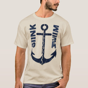 T-shirt Conception de mode de rue d'ancre nautique Couler