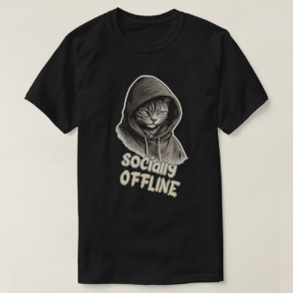 T-shirt Conception de mode féline minimaliste socialement