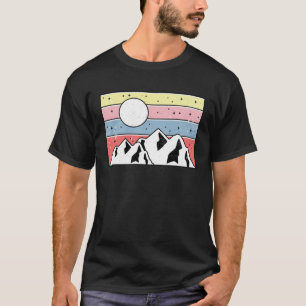 T-shirt Conception de montagne colorée Bloc de coucher min