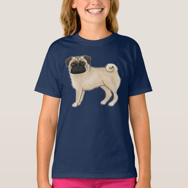 T-shirt Conception de Mops de race de chien Carlin adorabl (Devant)