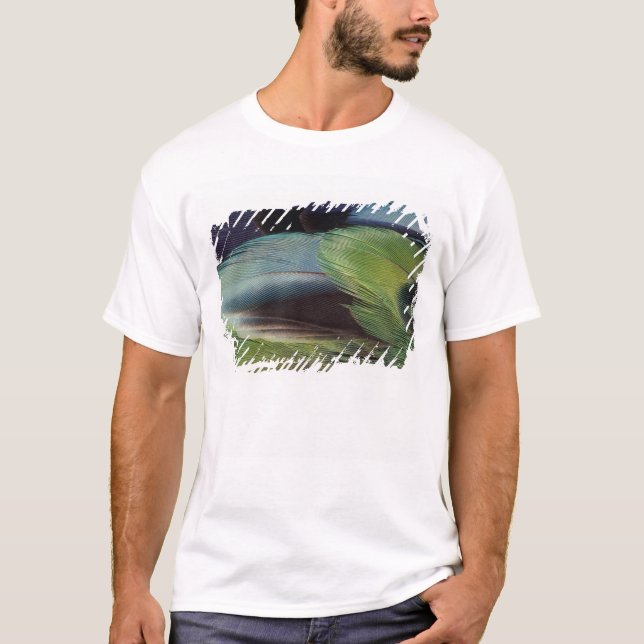 T-shirt conception de motif de plume de perroquet (Devant)