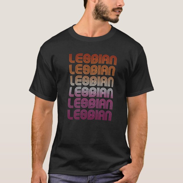 T-shirt Conception de motif rétro lesbien (Devant)