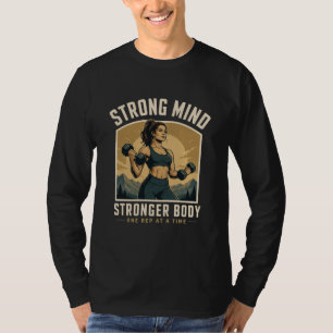 T-shirt Conception de motivation de gym Corps Fort Esprit