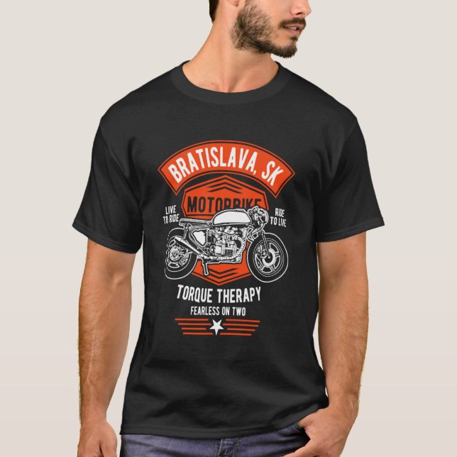T-shirt Conception de moto rétro à Bratislava SK (Devant)