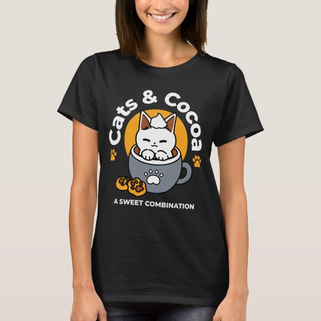 T-shirt Conception de Mug de vacances avec Cosy Cat et Paw (Devant)