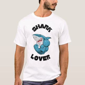 T-shirt Conception de muscle fort amateur de requin