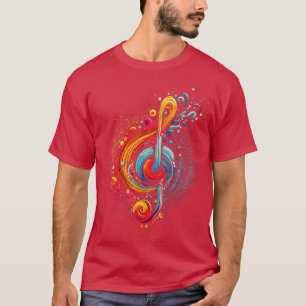 T-shirt Conception de musique colorée 1