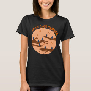 T-shirt Conception de musique d'oiseau mignon membre de ch