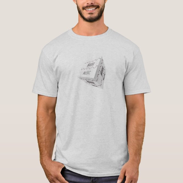 T-shirt Conception de musique noir et blanc (Devant)