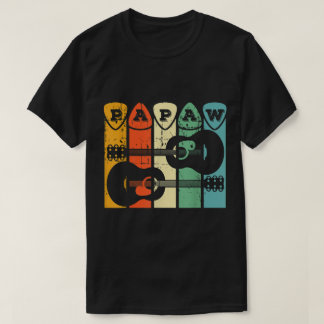 T-shirt Conception de musique Papaw de guitare rétro