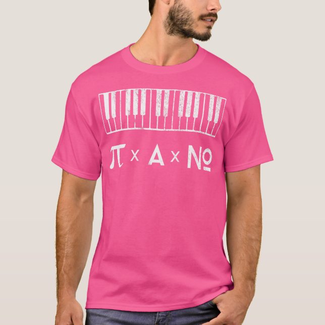 T-shirt Conception de musique Pi A No - Piano drôle (Devant)