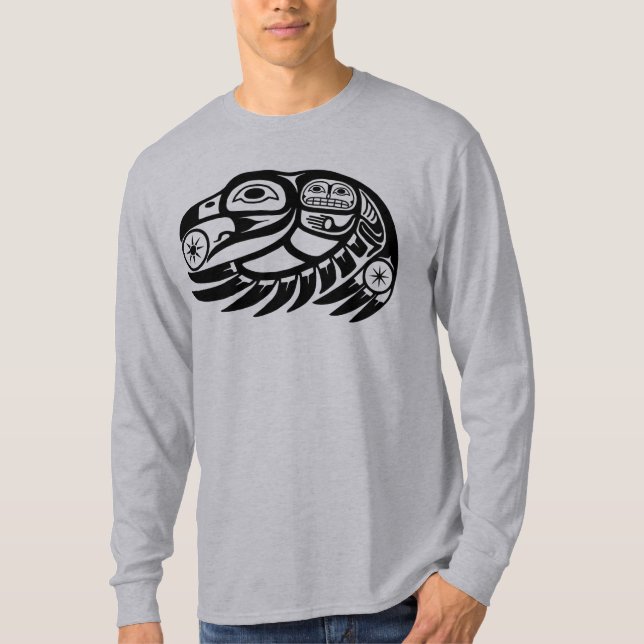 T-shirt Conception de Natif américain de Raven (Devant)