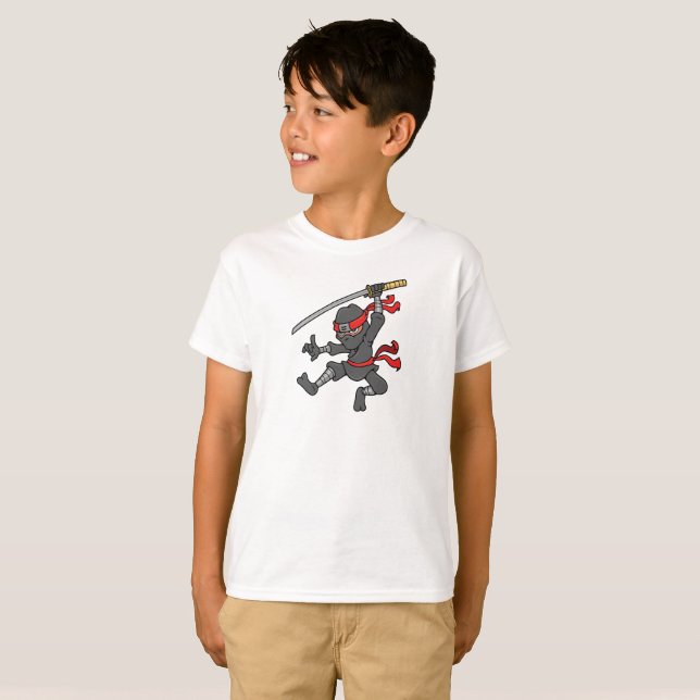 T-shirt Conception de ninja sautant personnalisable (Devant entier)