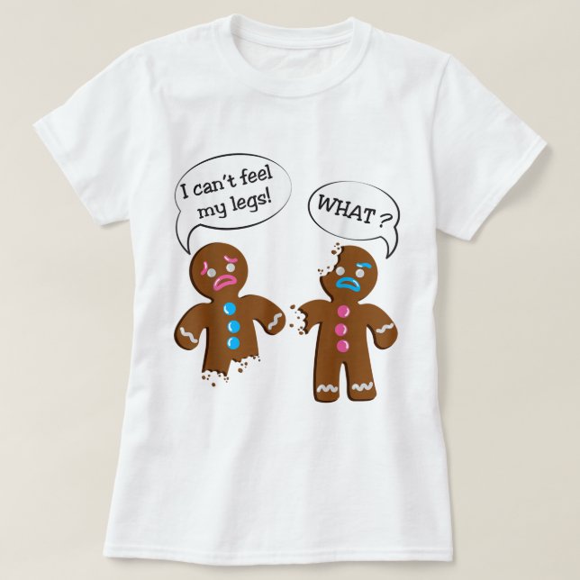 T-shirt Conception de Noël de biscuit de pain d'épice drôl (Design devant)