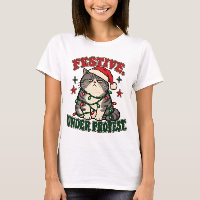 T-shirt Conception de Noël drôle sous protestation (Devant)