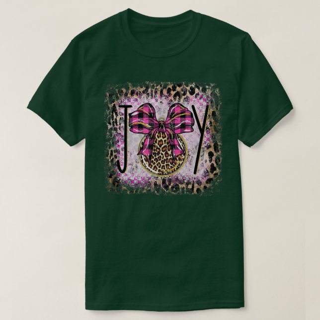 T-shirt Conception de Noël esthétique Léopard Rose avec G  (Design devant)