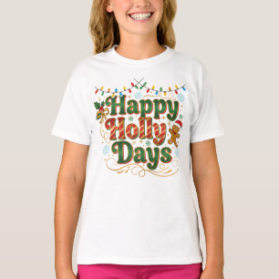 T-shirt Conception de Noël Fantaisiste avec Pain d'Épice &