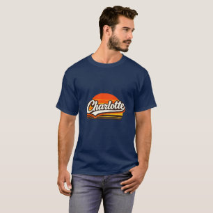 T-shirt Conception de nom personnalisé Charlotte Retro Sun