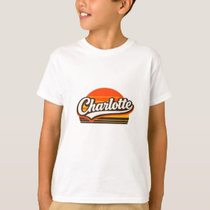 T-shirt Conception de nom personnalisé Charlotte Retro Sun