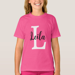 T-shirt Conception de nom personnalisé en monogramme rose