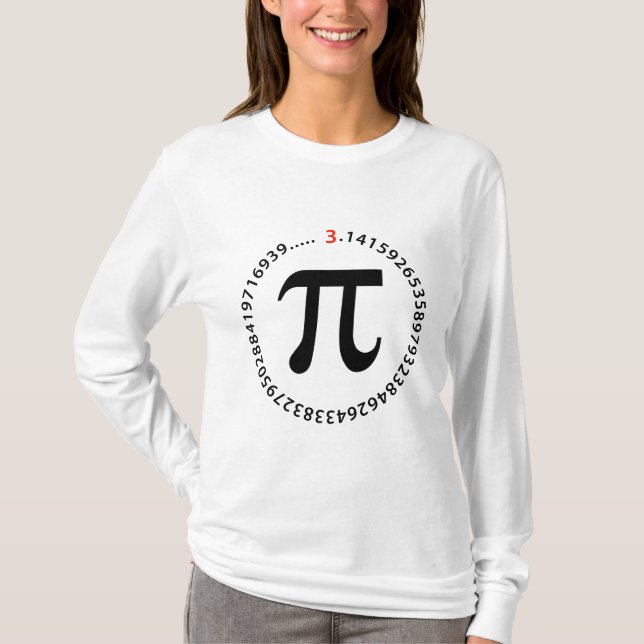 T-shirt Conception de nombre de pi (Devant)
