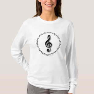 T-shirt Conception de notes de musique Treble Clef