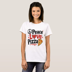 T-shirt Conception de nourriture drôle mignonne pizza amou