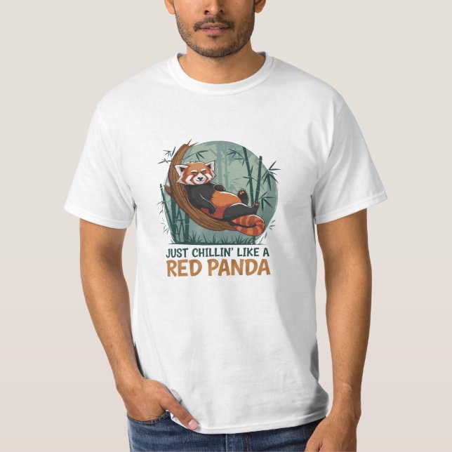 T-shirt Conception de panda rouge adorable et audacieuse (Devant)
