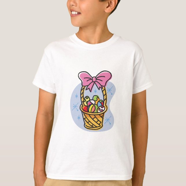 T-shirt Conception de panier de Pâques (Devant)