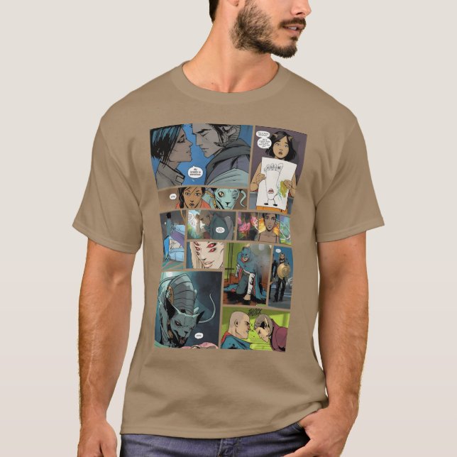 T-shirt Conception de panneau de Saga Image Comics amis fi (Devant)