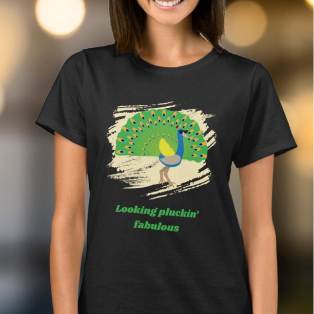 T-shirt Conception de paon glamour avec jeu de mots (Créateur téléchargé)