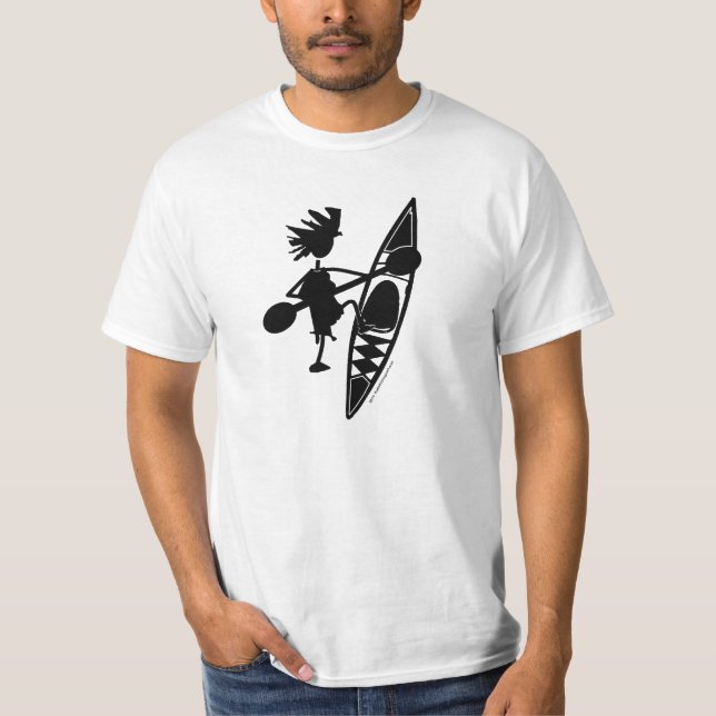 T-shirt Conception de papa de kayak - instruisez-les avec (Devant)