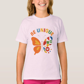 T-shirt Conception de papillon inspirante Soyez Unique