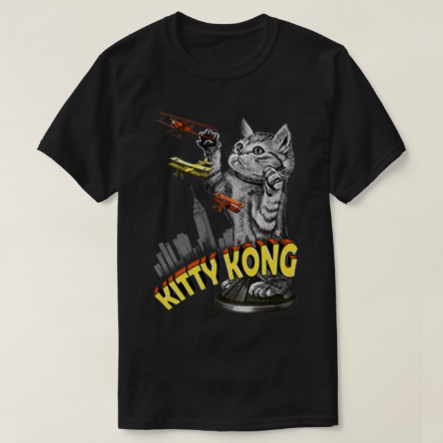 T-shirt Conception de parodie de chat drôle d'attaque de c (Design devant)