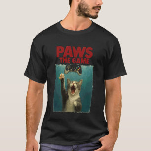 T-shirt Conception de parodie drôle de chat et de joueur d