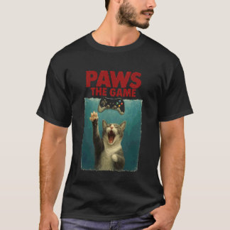 T-shirt Conception de parodie drôle de chat et de joueur d