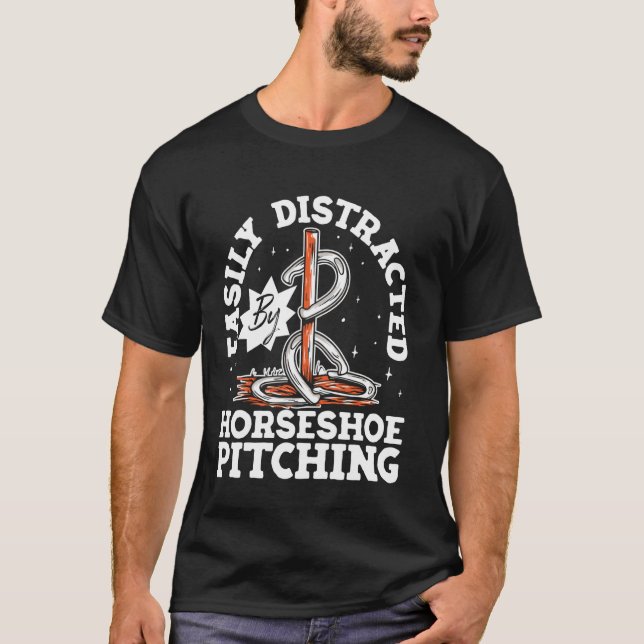 T-shirt Conception de passionné de lancer de fer à cheval (Devant)