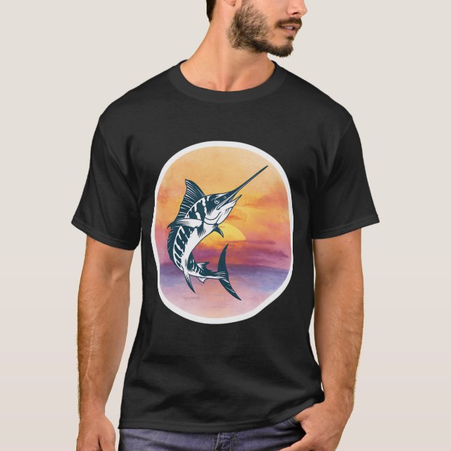 T-shirt Conception de pêche au marlin (Devant)