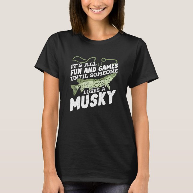 T-shirt Conception de pêche musquée pour un pêcheur (Devant)