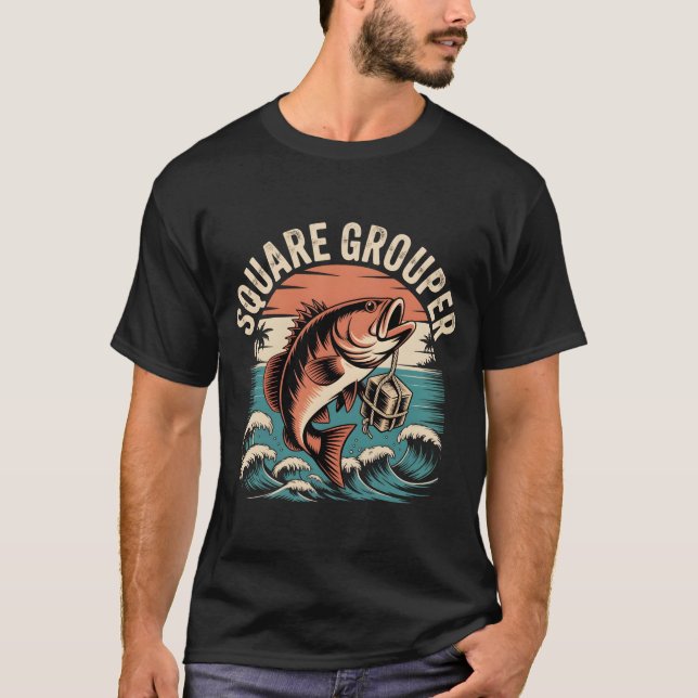 T-shirt Conception de pêche Square Grouper (Devant)