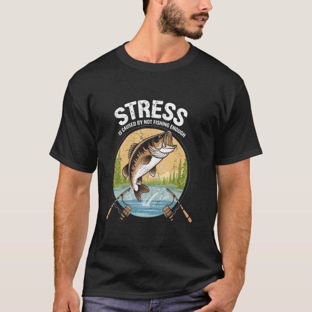 T-shirt Conception de pêcheur amateur de pêche à la basse  (Devant)