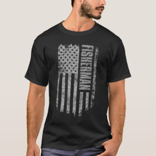 T-shirt Conception de pêcheur USA drapeau en détresse