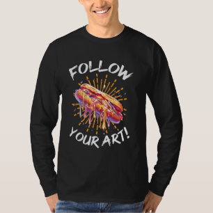 T-shirt Conception de peintre acrylique pour Roue couleur