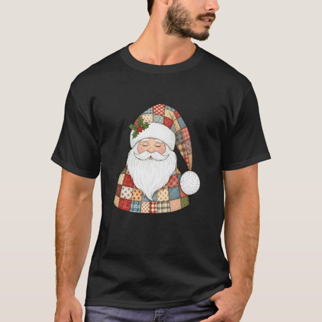 T-shirt Conception de Père Noël en patchwork cosy (Devant)