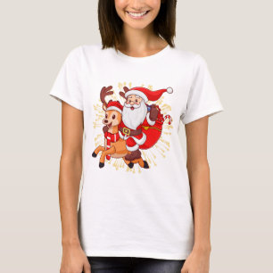 T-shirt **"Conception de Père Noël joueur – Amusant et Fes