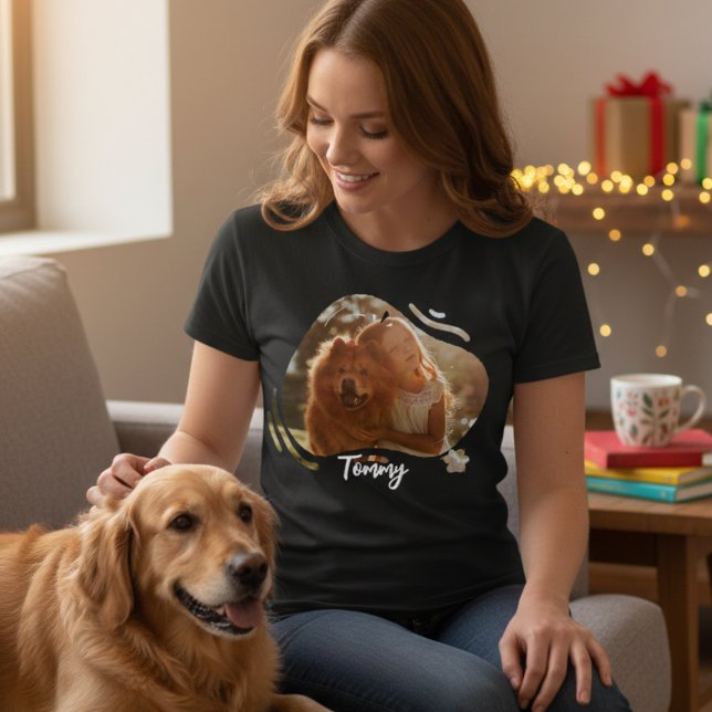 T-shirt Conception de photo de chien de contrebande Design (Bootleg Dog Pet Photo 90s Retro Vintage Paws Desig T-Shirt)