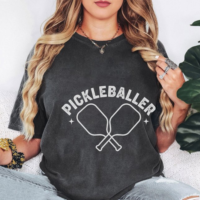 T-shirt Conception de Pickleballer Rétro avec Palettes Cro (Créateur téléchargé)